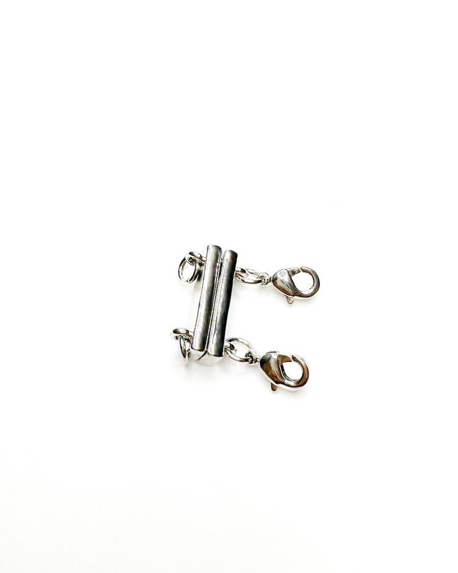 Premium Double Silver Magnetic Layering Clasp for Necklaces
