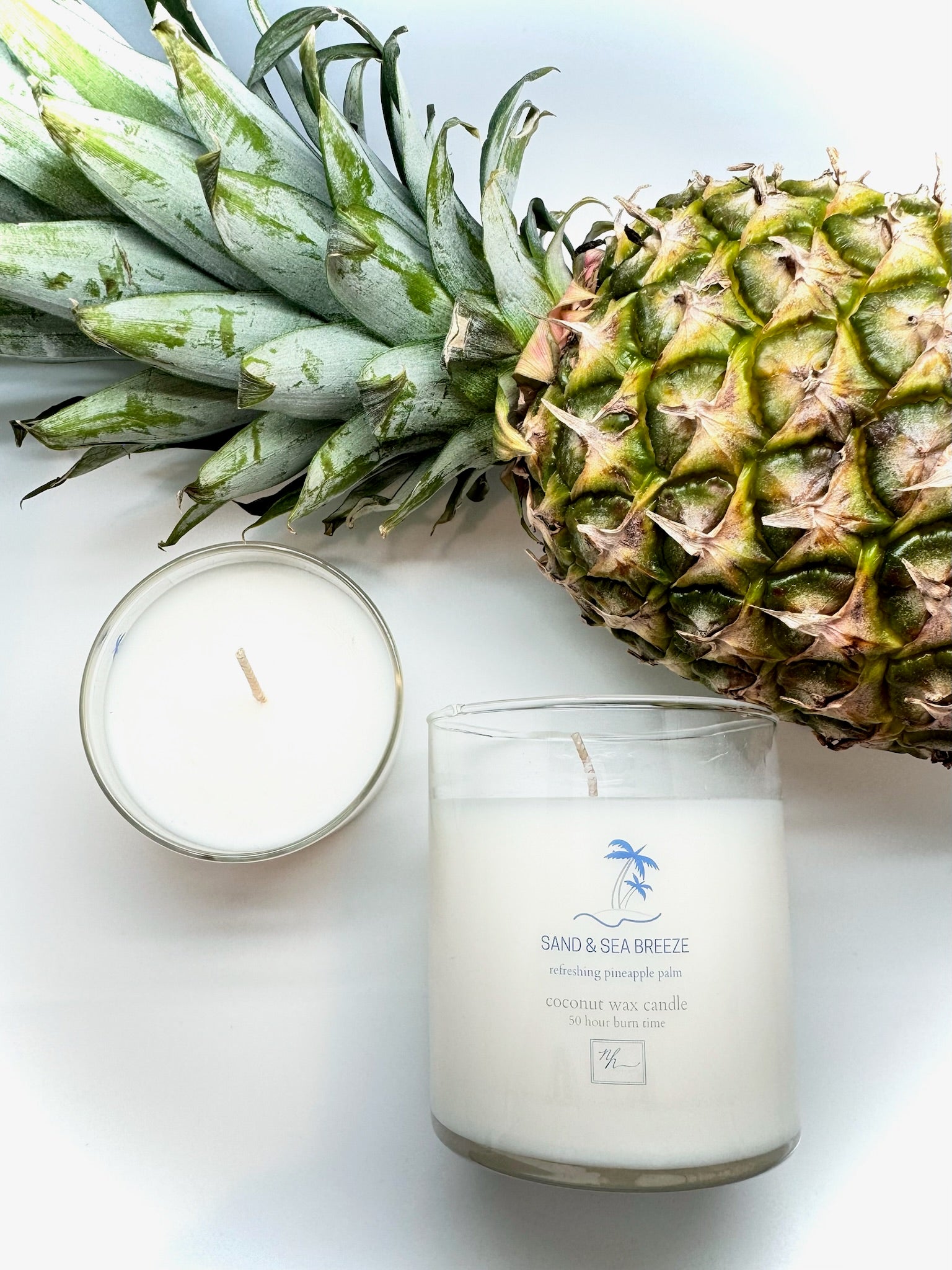 Sand and sea breeze candles (refreshing pineapple palm scent) at Ardor Boutique