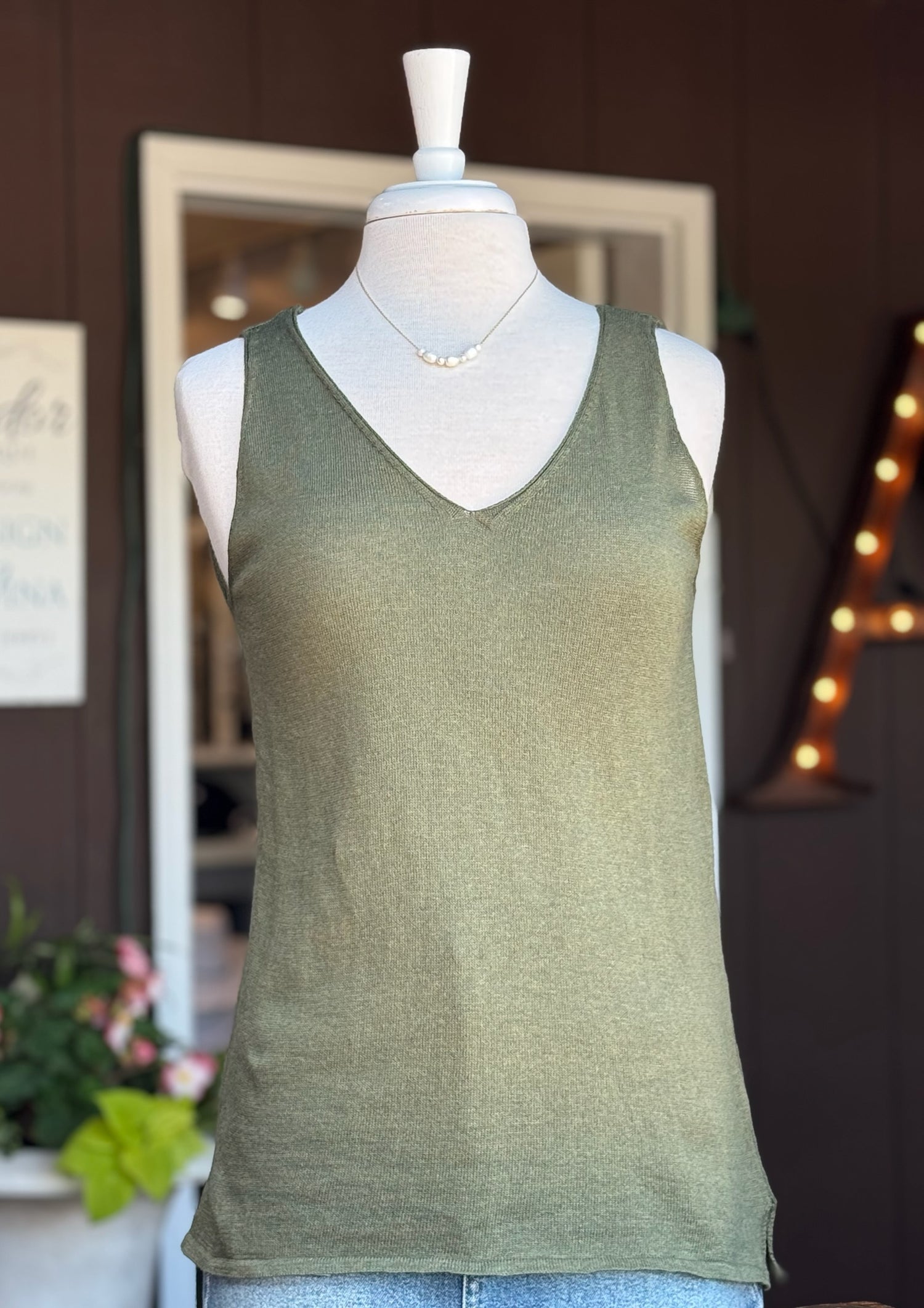 Schena Tank Top in Olive