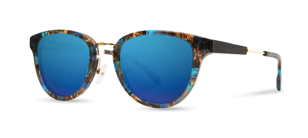 Shwood Ainsworth Blue Nebula Gold Flash Polarized sunglasses 