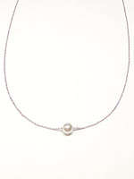 Seema Pearl Necklace in silver from Ardor Boutique. Simple single pearl on small silver chain.
