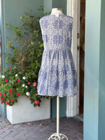 blue floral mini dress