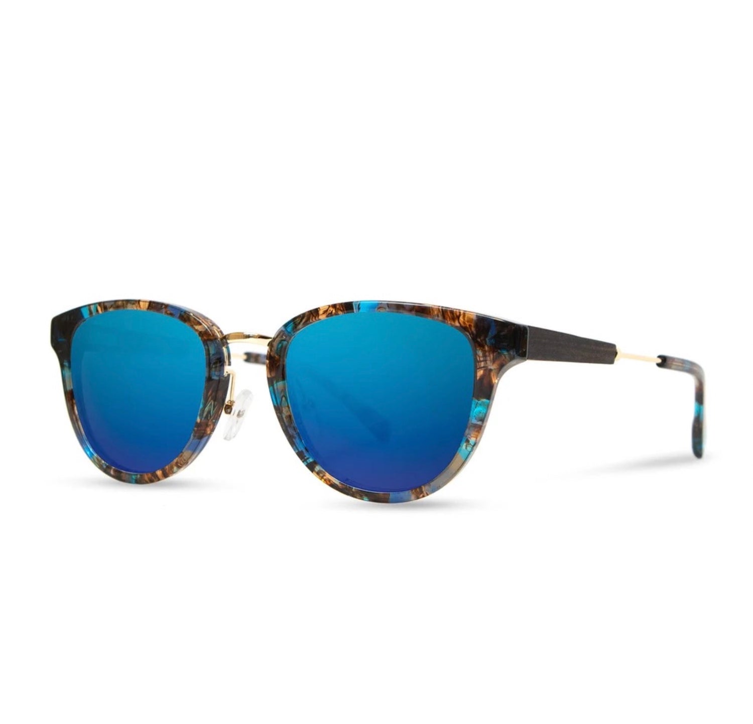 Shwood Ainsworth Blue Nebula Gold Flash Polarized Sunglasses