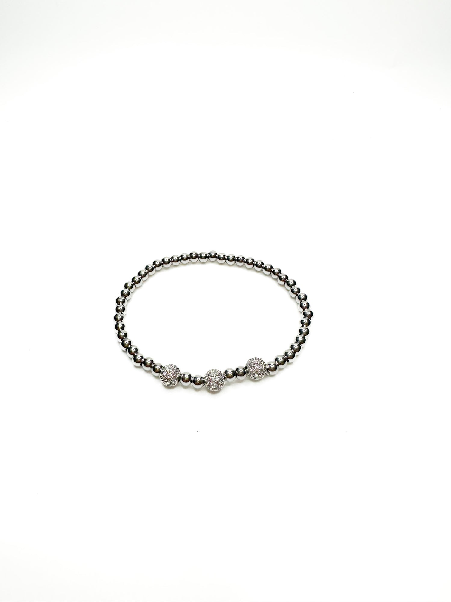 Sparkly Silver Beaded Bracelet