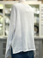 Cozy ivory pullover showing back silhouette and textured knit – Ardor Boutique
