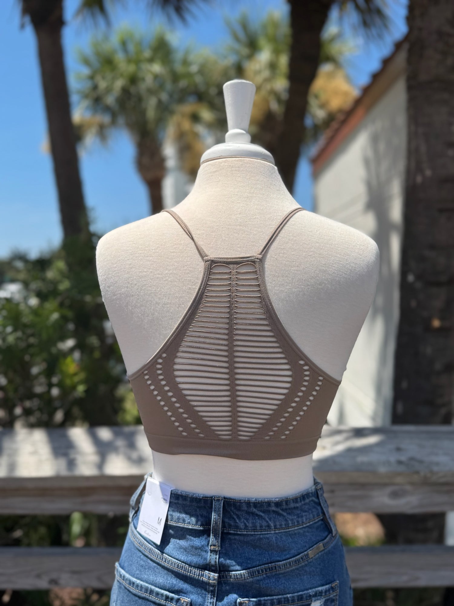 Tessa Bralette in Taupe back