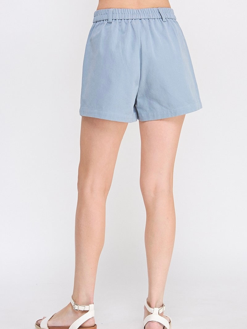 Tori Twill Shorts in Blue back view 