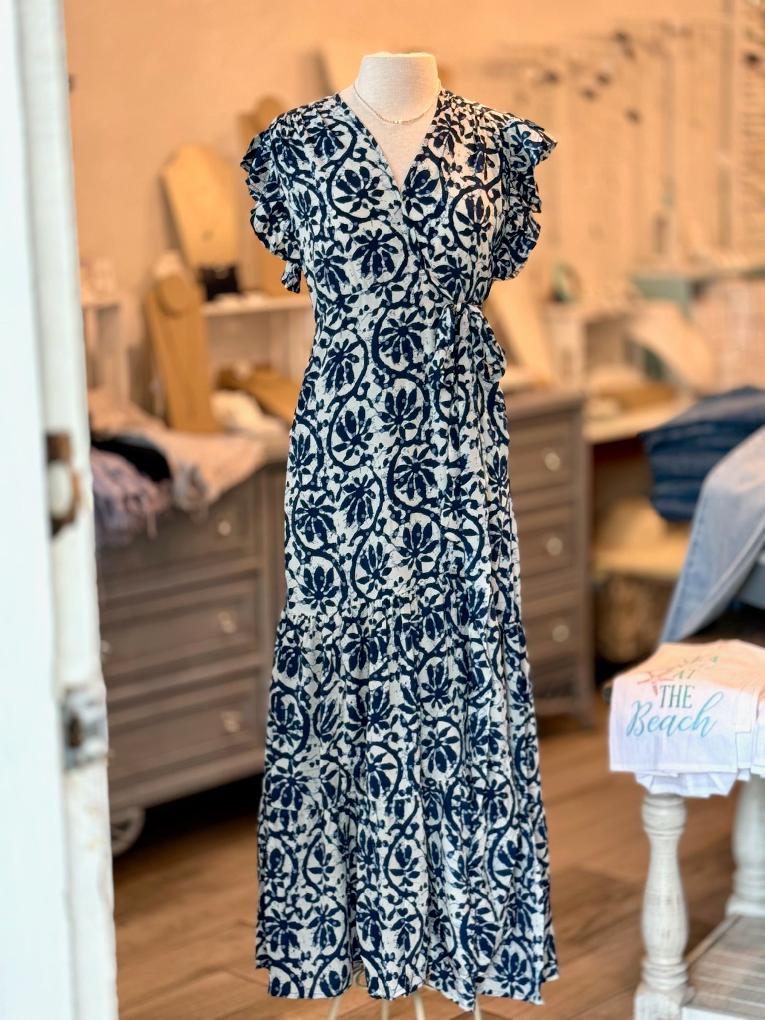 Uma Dress in Blue front