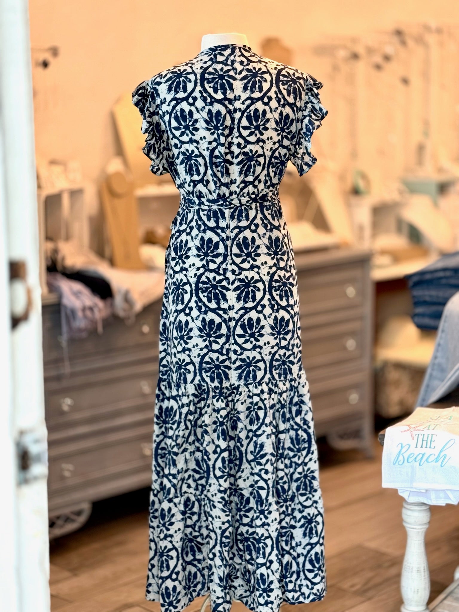 Uma Dress in Blue backside