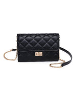 Winona Quilted Crossbody Clutch in Black