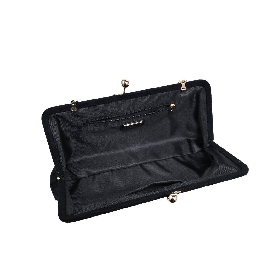 Kristin Faux Suede Clutch in black, Ardor Boutique. 
