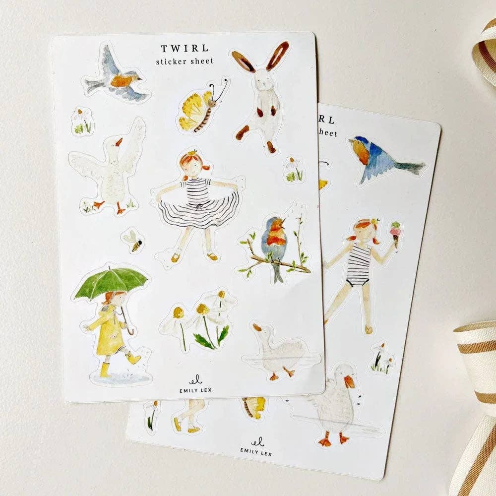 Twirl sticker sheets