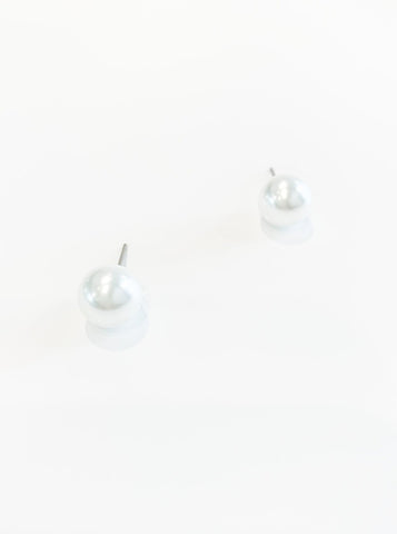 Classic large stud pearl earrings Faux pearl Silver Plated Stud 3/8" in diameter