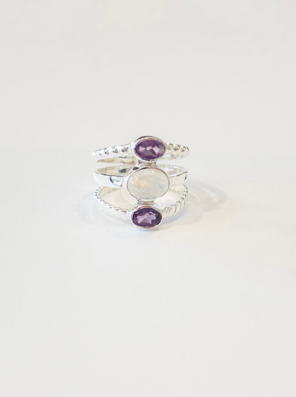 Laura Amethyst and Moonstone nh Ring