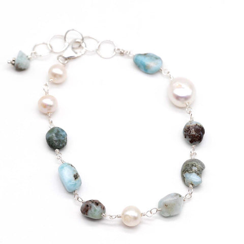 Pearl and amazonite nh bracelet
