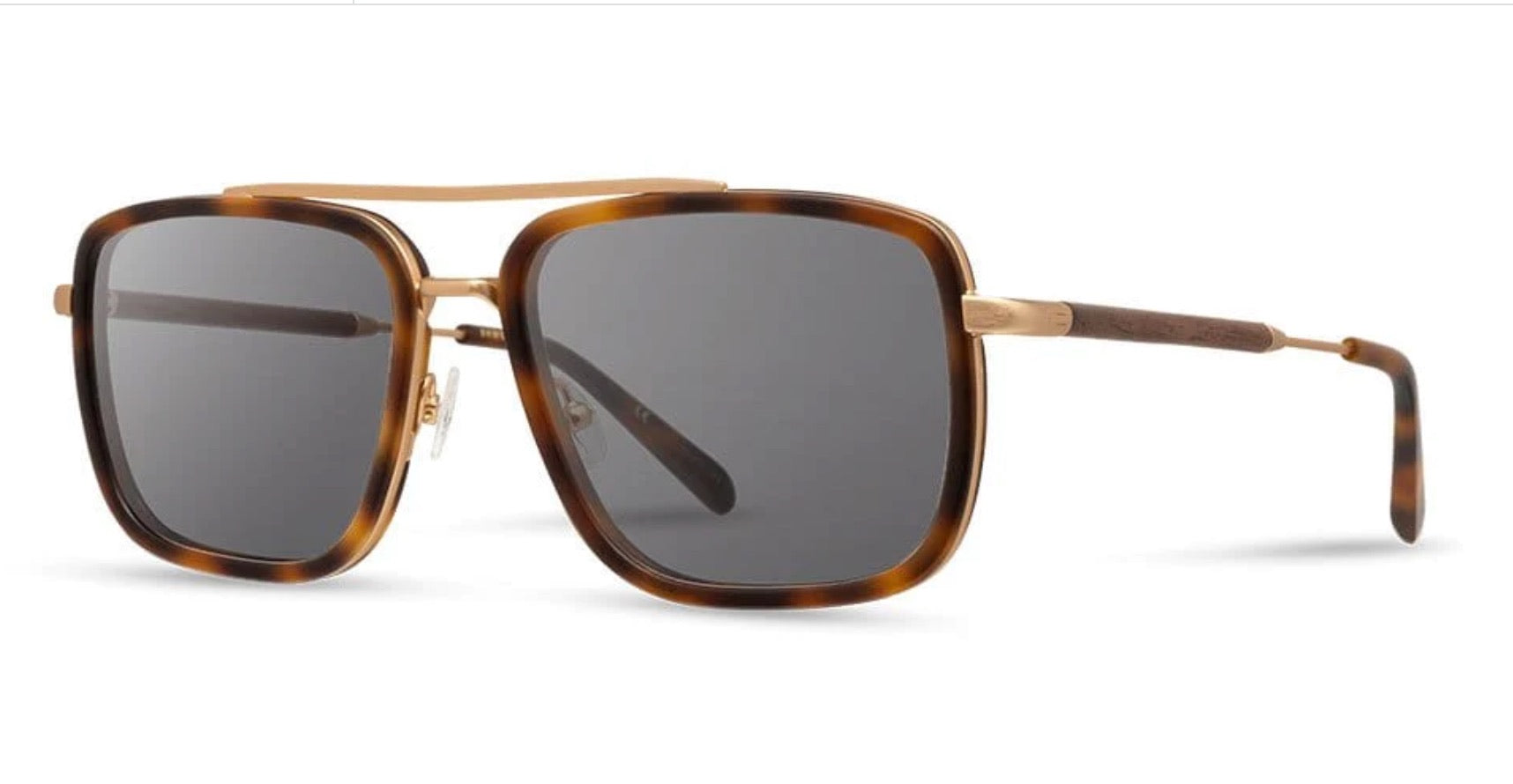 Grant Matte Brindle & Gold /Walnut Grey Polarized Sunglasses
