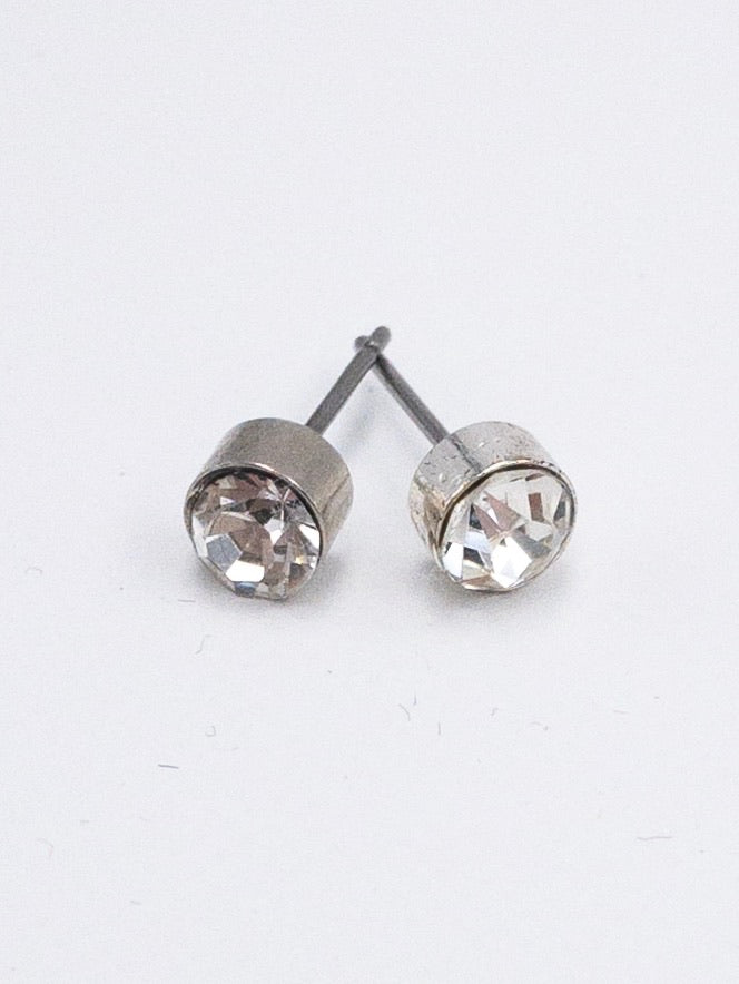 Sadie Silver Crystal Stud Earrings