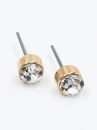 Sadie Gold Crystal Stud Earrings