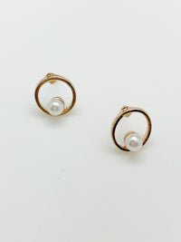 Haley gold stud earrings gs with pearls 