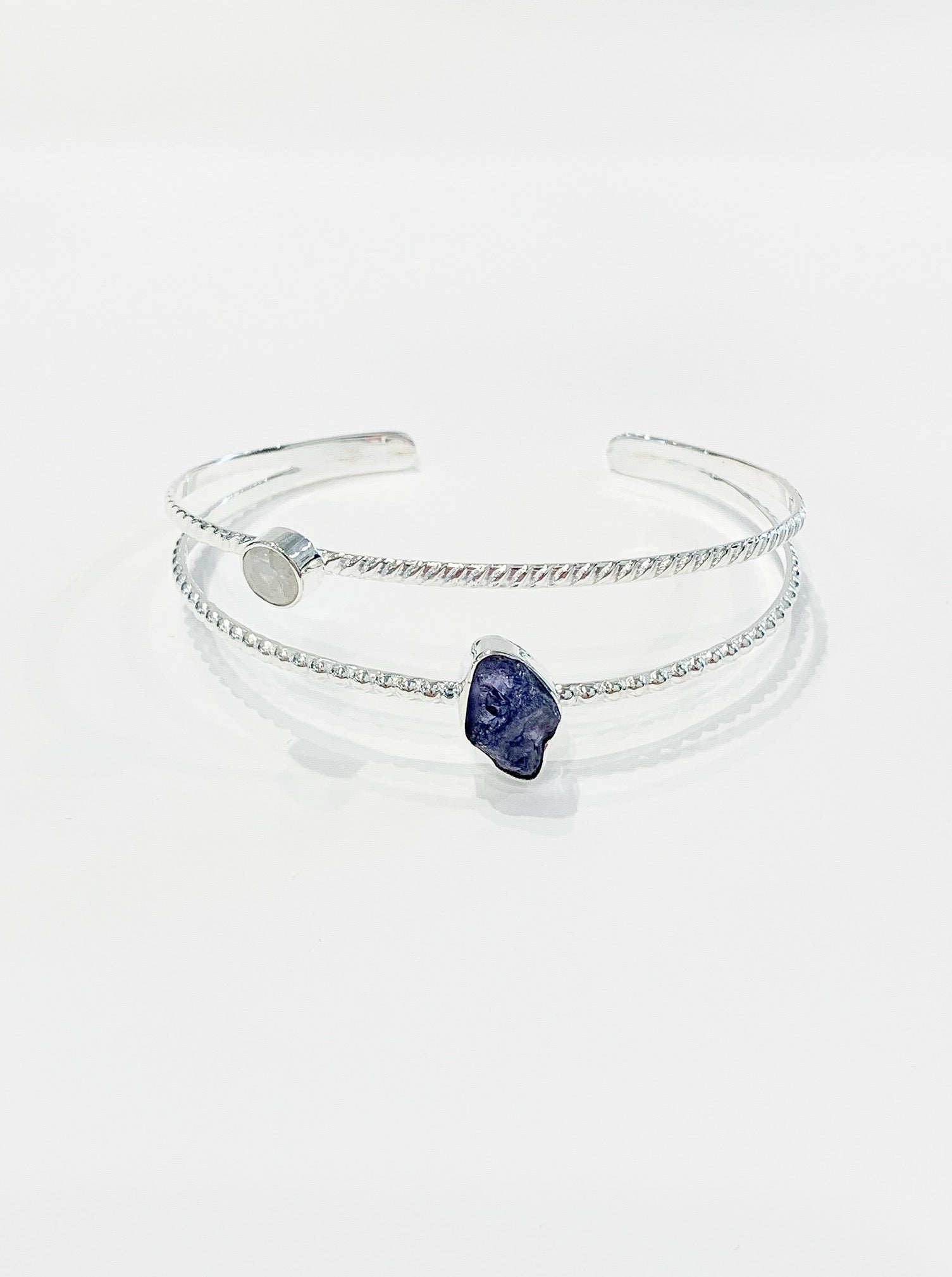 Clementine Rough Tanzanite and Moonstone nh Bracelet