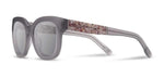 Gray mixed-material square sunglasses with smoke polarized lenses and patterned temples by Shwood.