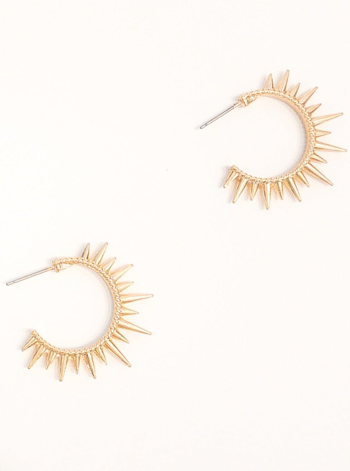 Gold plated Sunshine inspired Hoop earrings Length : 1"