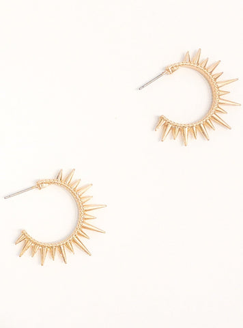 Gold plated Sunshine inspired Hoop earrings Length : 1"