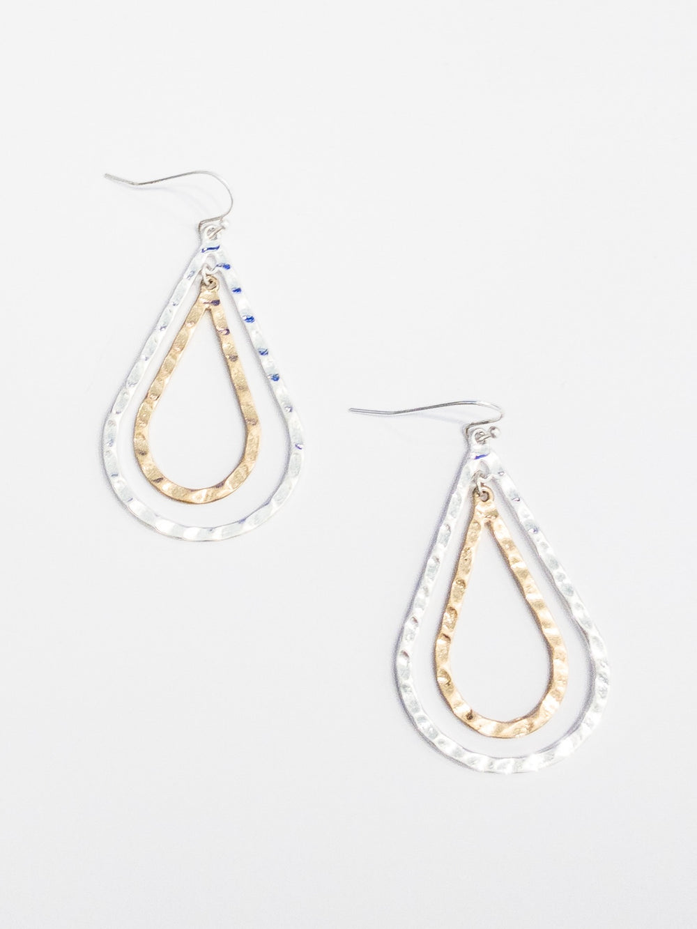 Lara dangle earrings with a gold and silver feature hanging