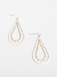 Lara dangle earrings with a gold and silver feature hanging