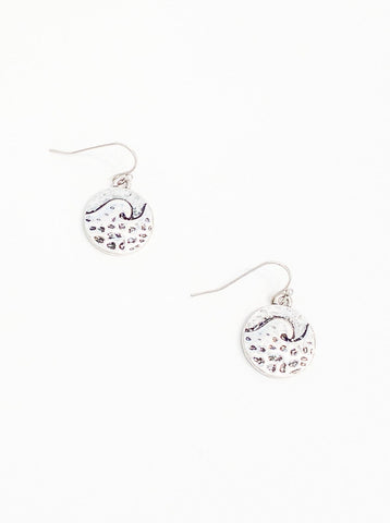 Silver wave engraved dangly earrings. Nickel Free. Length : 1 1/4"