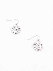 Silver wave engraved dangly earrings. Nickel Free. Length : 1 1/4"