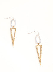 Long earrings Two tone Nickel free Length : 2 1/2"