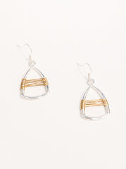 Two toned Wire wrapped Nickel free Length : 2" dangly earrings