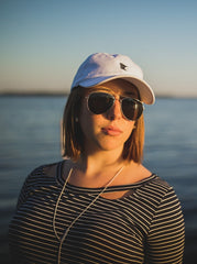 White Embroidered MN Hat