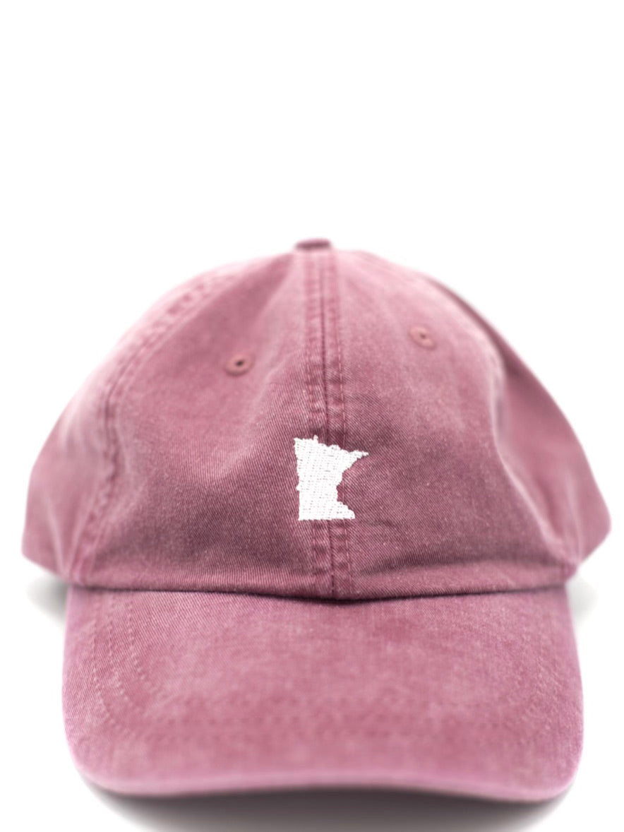Burgundy Embroidered MN Hat