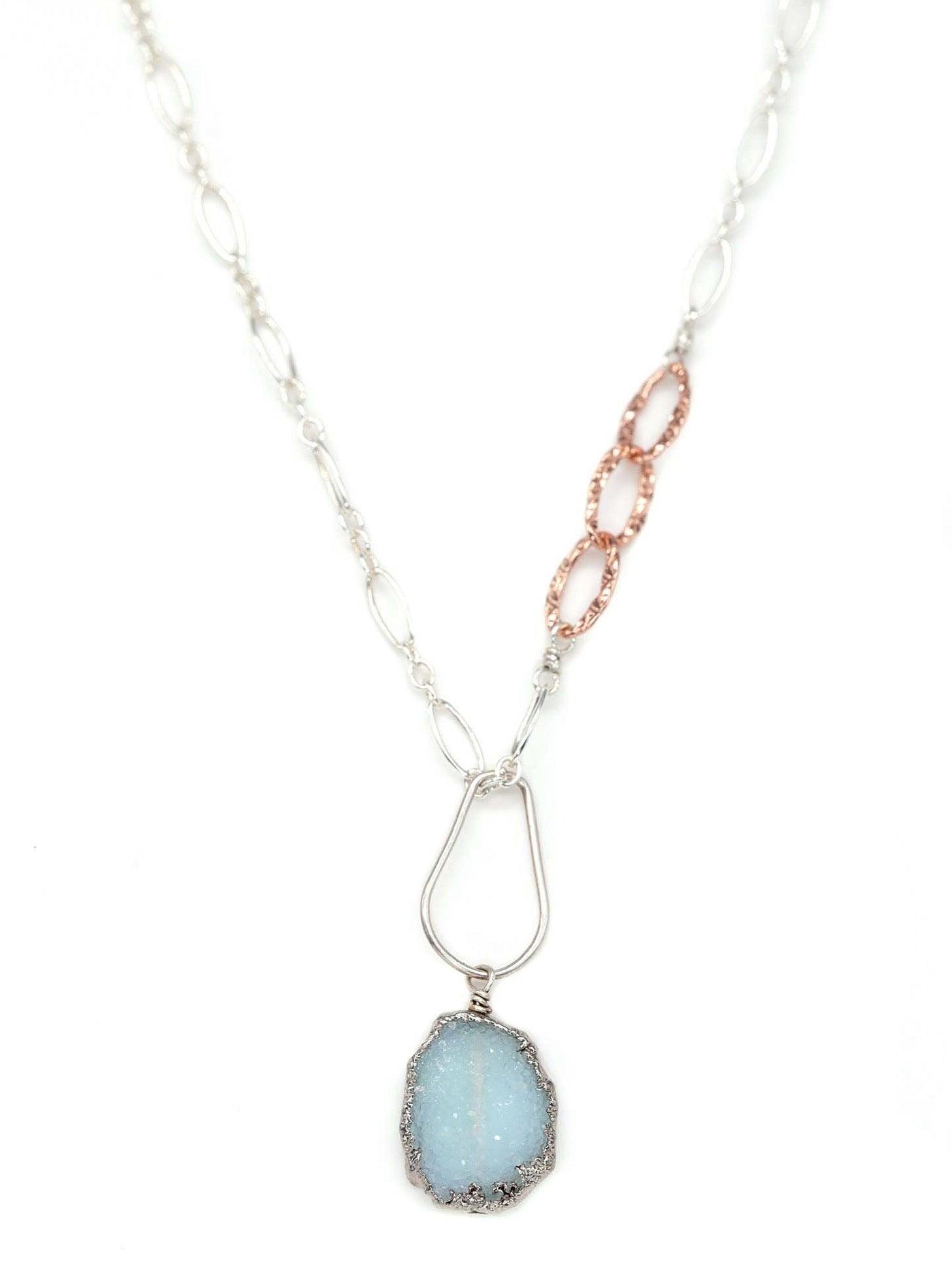 Aquamarine druzy necklace