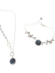 Dahlia Druzy Labradorite nh Bracelet