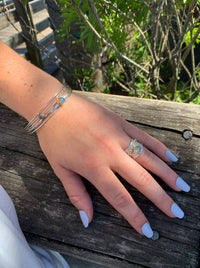 Serendipity Labradorite nh Cuff paired with the Sabrina ring 