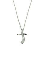 close up of sterling silver cross necklace from Ardor Boutique