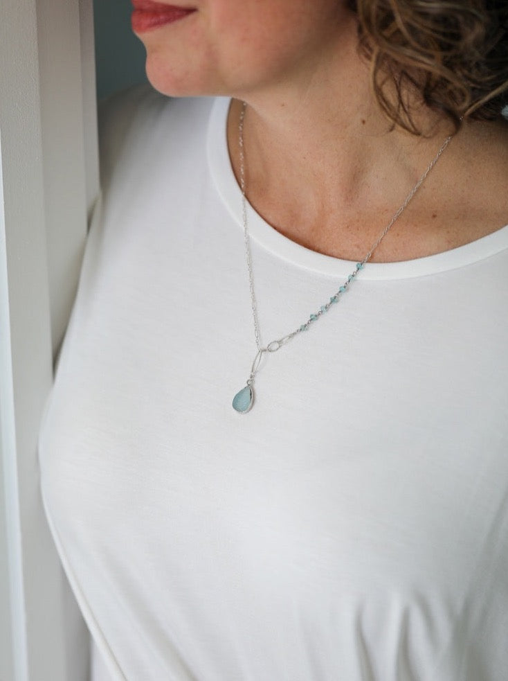 lana NH Necklace with Pear Druzy Pendant 