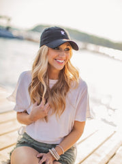 Black Embroidered MN Hat