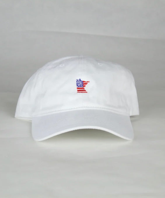White American Flag Embroidered MN Hat