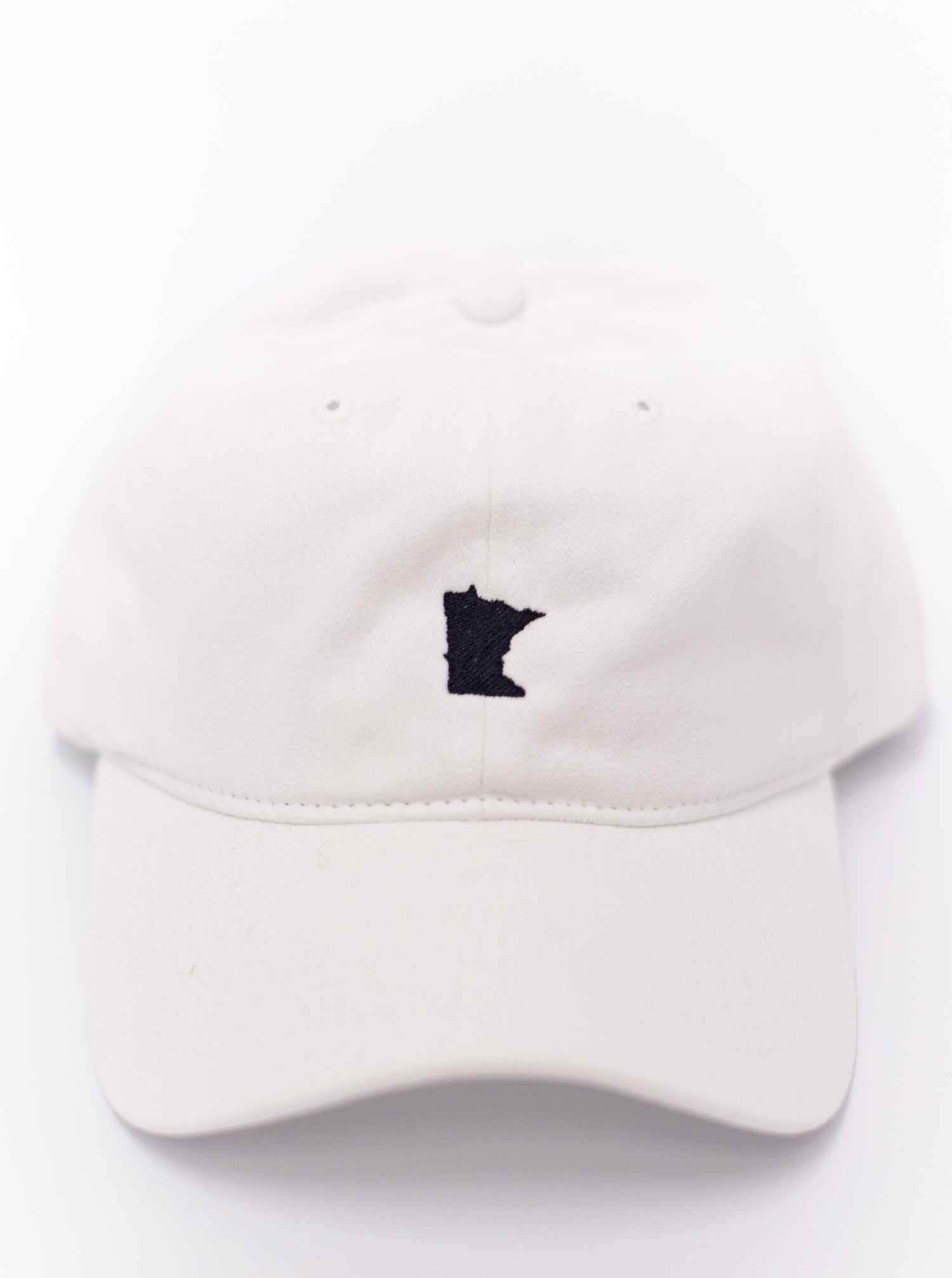 White Embroidered MN Hat